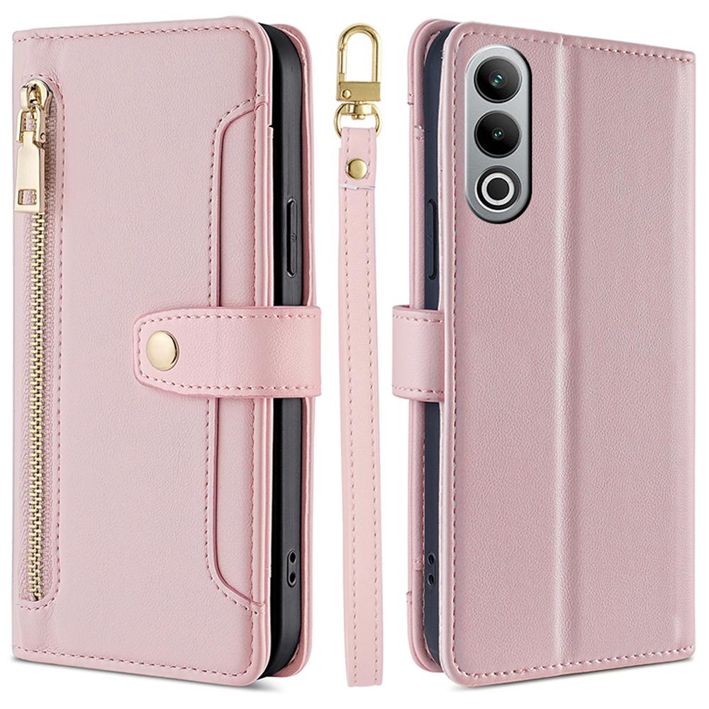 For OnePlus Nord CE4 5G Case Shock-Absorbent Leather Phone Cover with Zipper Wallet