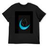 Moon Kitty aqua T-Shirt Grafik-T-Shirt Tier-Print für Jungen für einen Jungen Herren-T-Shirts Freizeit Stilvoll