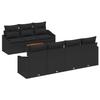 VidaXL Ensemble de canapés de jardin 8 pièces avec coussins Noir Poly Rotin Acacia 3356462
