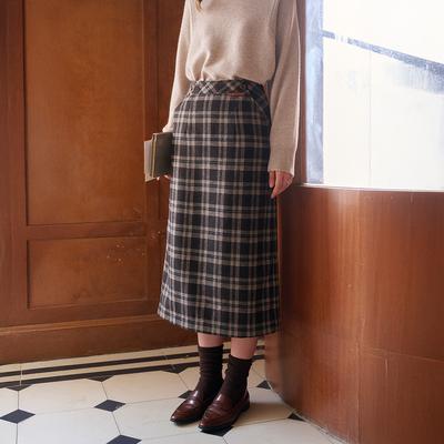 Simpeulleteulo Sr_High-Waisted Plaid Skirt_2Color