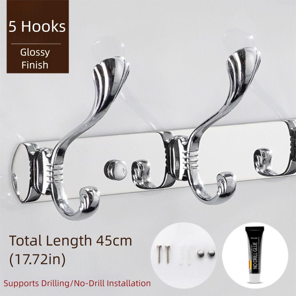 Stainless Steel Wall Hooks High Capacity Chrome Finish Towel Hook Gold Finish Brass Construction Clothes Hook