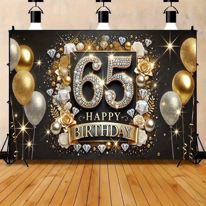 A 65th birthday party poster, multifunctional polyester celebration background, elegant event decorations