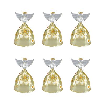 Fourcart Cute Handmade Glass Floral Angel Bells of (Set 6)