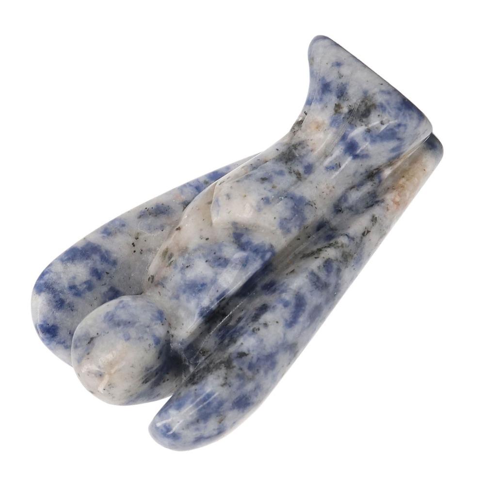 1pcs Hand Carved Natural Stone Comforting Crystal Figurine Angel Gemstone Decor Home Decor
