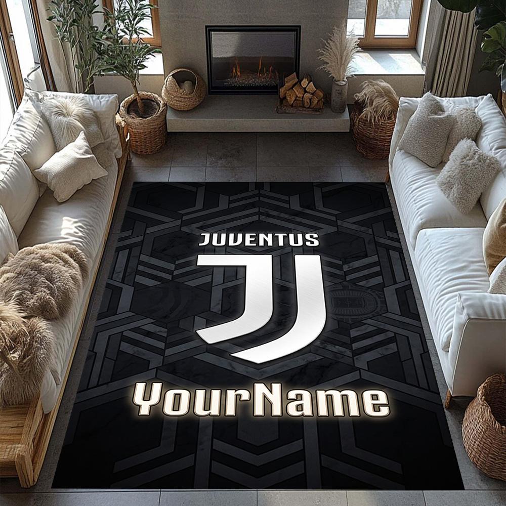 Juventus Customized Name Floor Rug Office Rug Perfect for Dining Room Game Room Outdoor Decorate Room Anti-slip Rug Decorate Offices Spiritual Gift