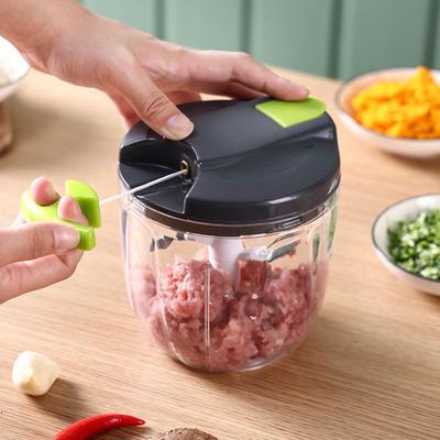 Käsitsi lihaveski köögiviljahakkija kaasaskantav käsitsi tõmmatav nöör küüslauguhakkija sibulalõikur köögiviljade, puuviljade, pähklite jaoks