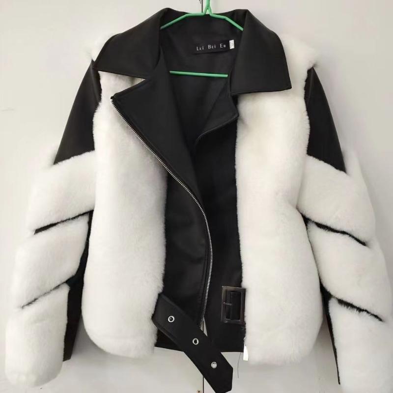 New imitation fox fur imitation coat women's locomotive short thin imitation fur coat