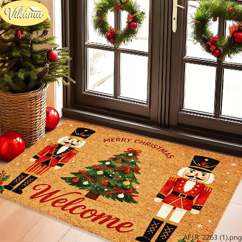 Christmas Nutcracker Welcome Doormat, Soft, Non-Slip Welcome Rug, Entryway Doormat, Christmas Home Decor