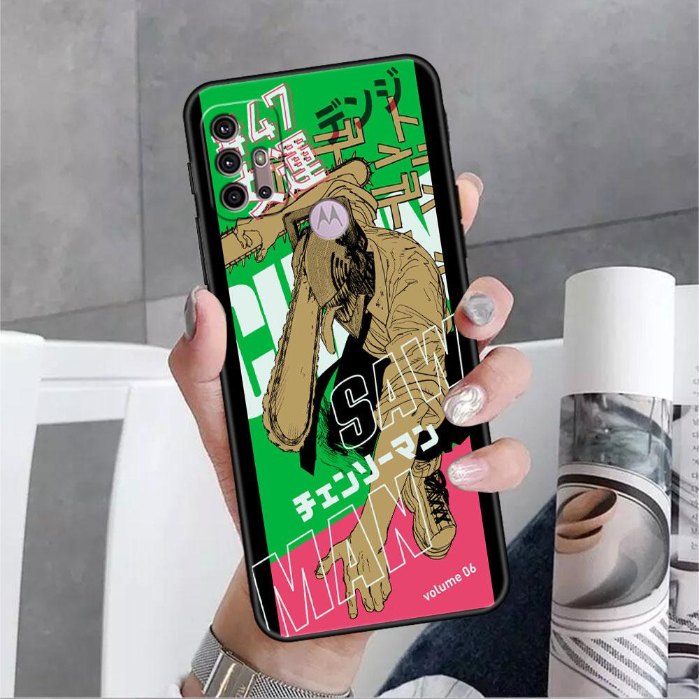 

Чехол для Motorola G30 G60 G9 Play One Fusion Plus Edge 20 G8 Power Lite G22 G50 G200 G51 G71 G31, чехол для телефона в стиле аниме «Человек-бензопила» Moto Edge