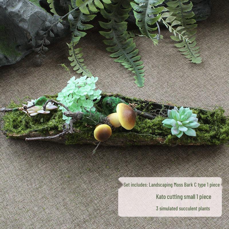 Forest Style Artificial Tree Stump with Moss Bark - Kindergarten and Country Style Decorative Ornament, Perfect for Landscaping or Inserting Flowers.