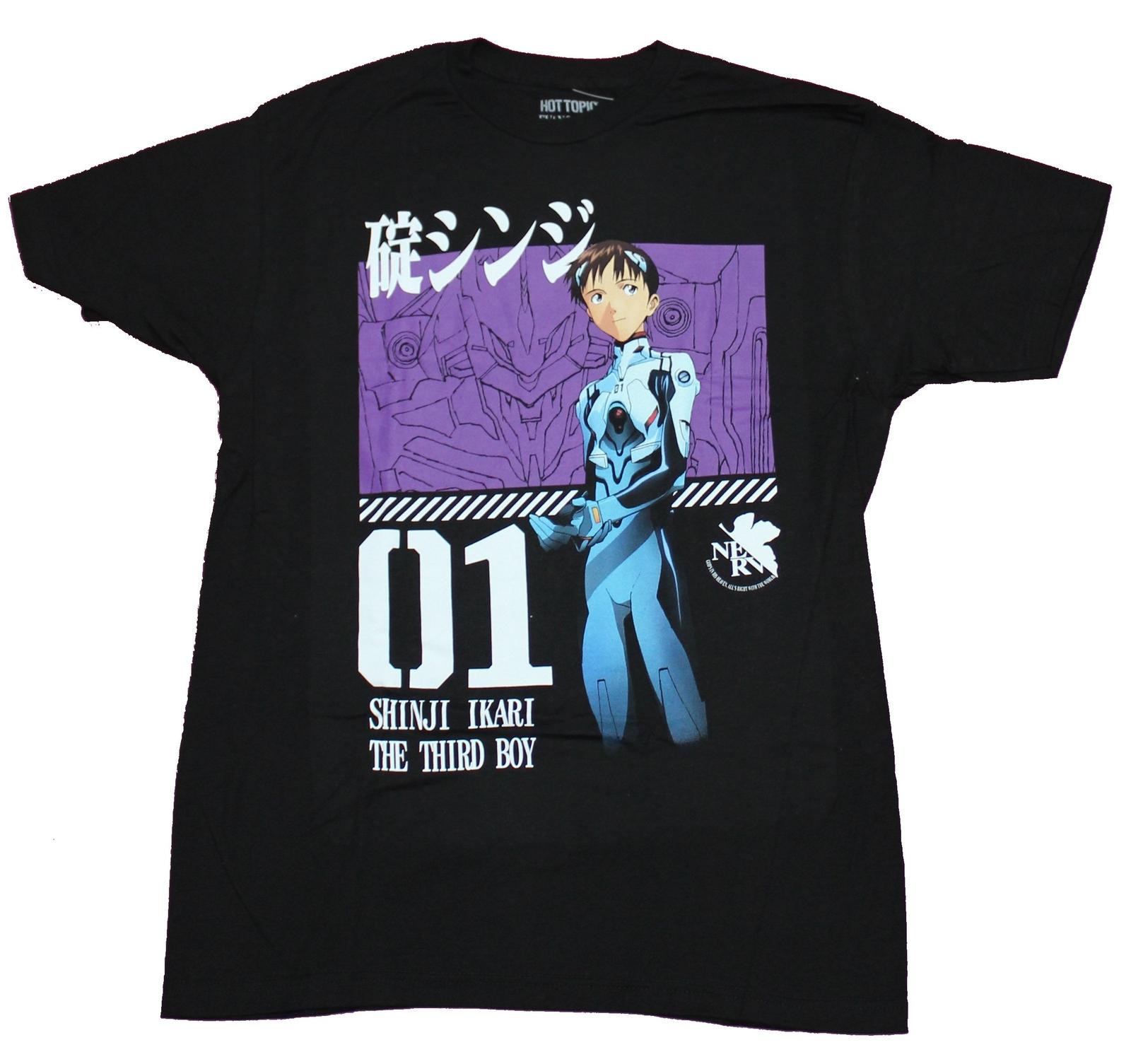 Evangelion Mens T-Shirt - Evangelion 01 Shinji Ikari The Third Boy NERV Stands XL