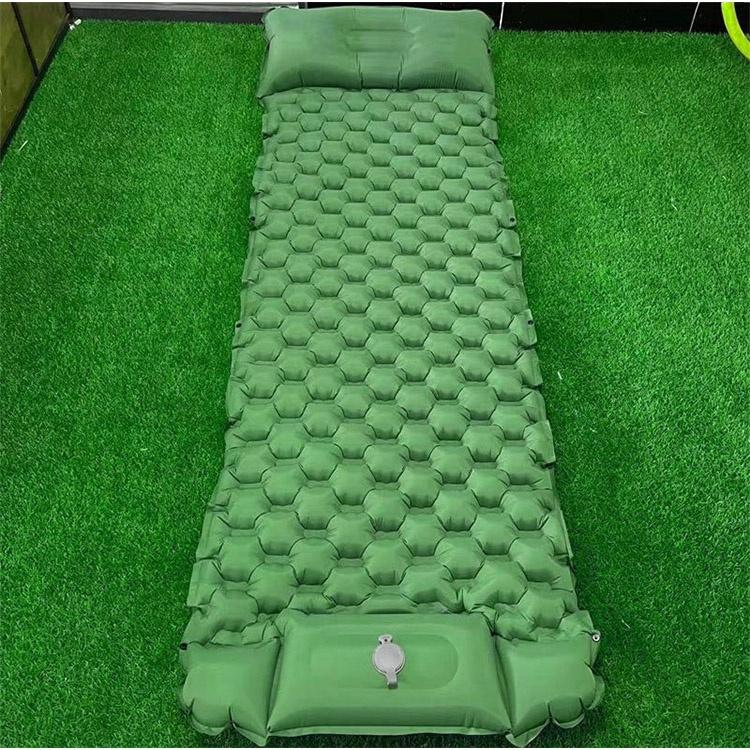 Camping Sleeping Pad Ultralight Camping Mat with Pillow Built-in Foot Pump Inflatable Sleeping Pads for Camping