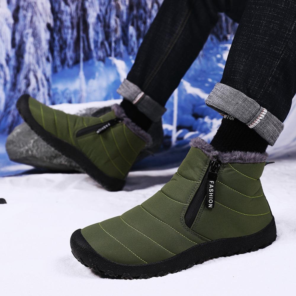 Unisex Waterproof Snow Boots - Men's Side-Zip High-Top Winter Casual Cotton Shoes Women's Style