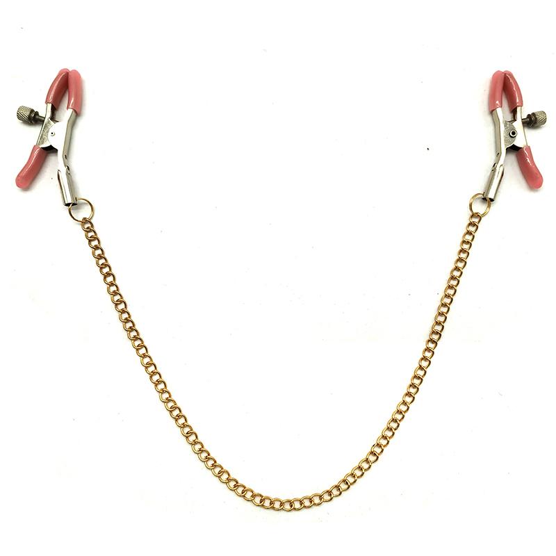 Sex Breast Nipple Clamp Clips Silver Gold Purple Chain Nipple Clip Shaking Clamps Stimulate Clip Sex Slaves Adult Sex