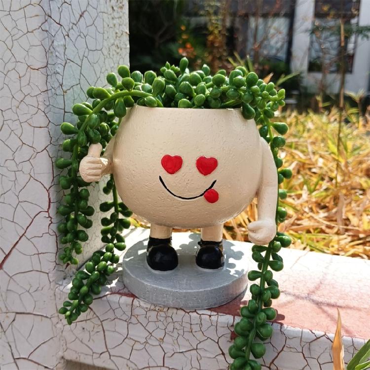 Resin Face Planter Pots Creative Head Flower Pots Succulent Planter Cute Plant