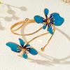 Adjustable Open Arm Bangle Enamel Glaze Armband Fairy Flower Bracelet  Hand Jewelry