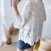 Summer Shawl Cardigan womenThin Hollow Knit Coat Short Blouse Sunscreen Shirt