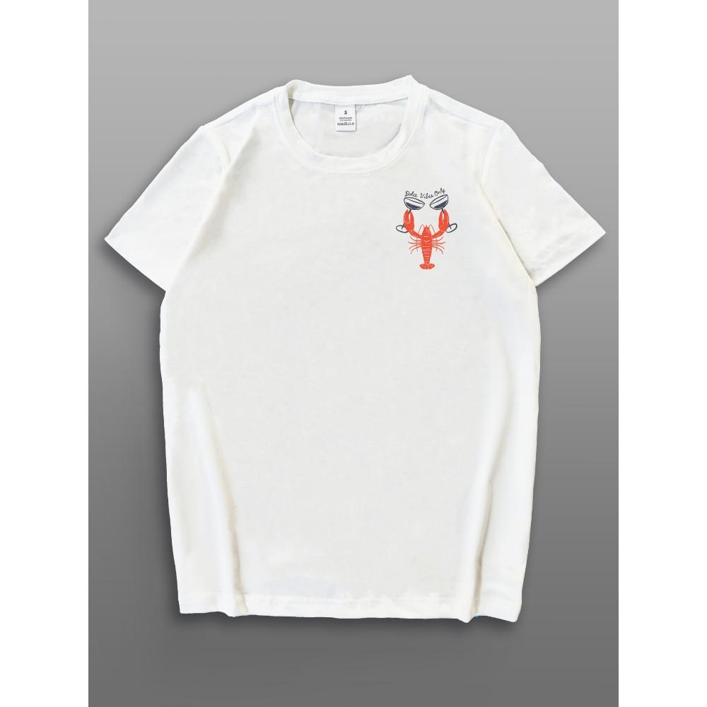 Crayfish Übergrößen Damen Rundhals Kurzarm T-Shirt mit elastischen Halbärmeln und trendigen Prints
