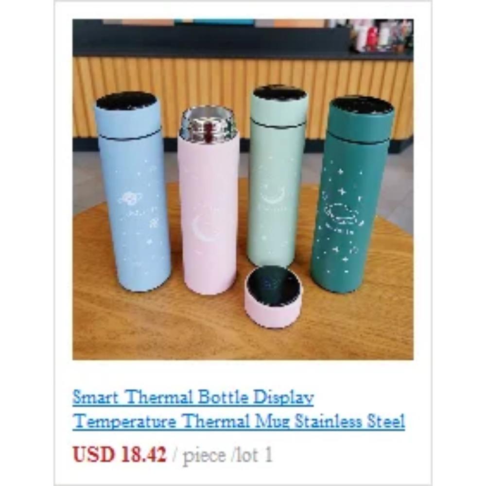 Portable Double Layer Thermal Mug Food Thermos For Tea With Heating Display Cup Stainless Steel Water Bottle Cups Of Hot