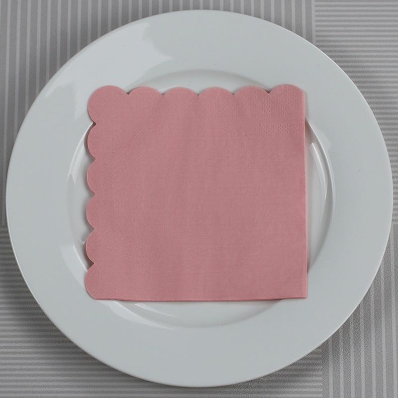 20pcs/pack 25x25cm Solid Color Lace Paper Disposable Napkins Cocktail Dinner Wedding Birthday Xmas Party Decoration