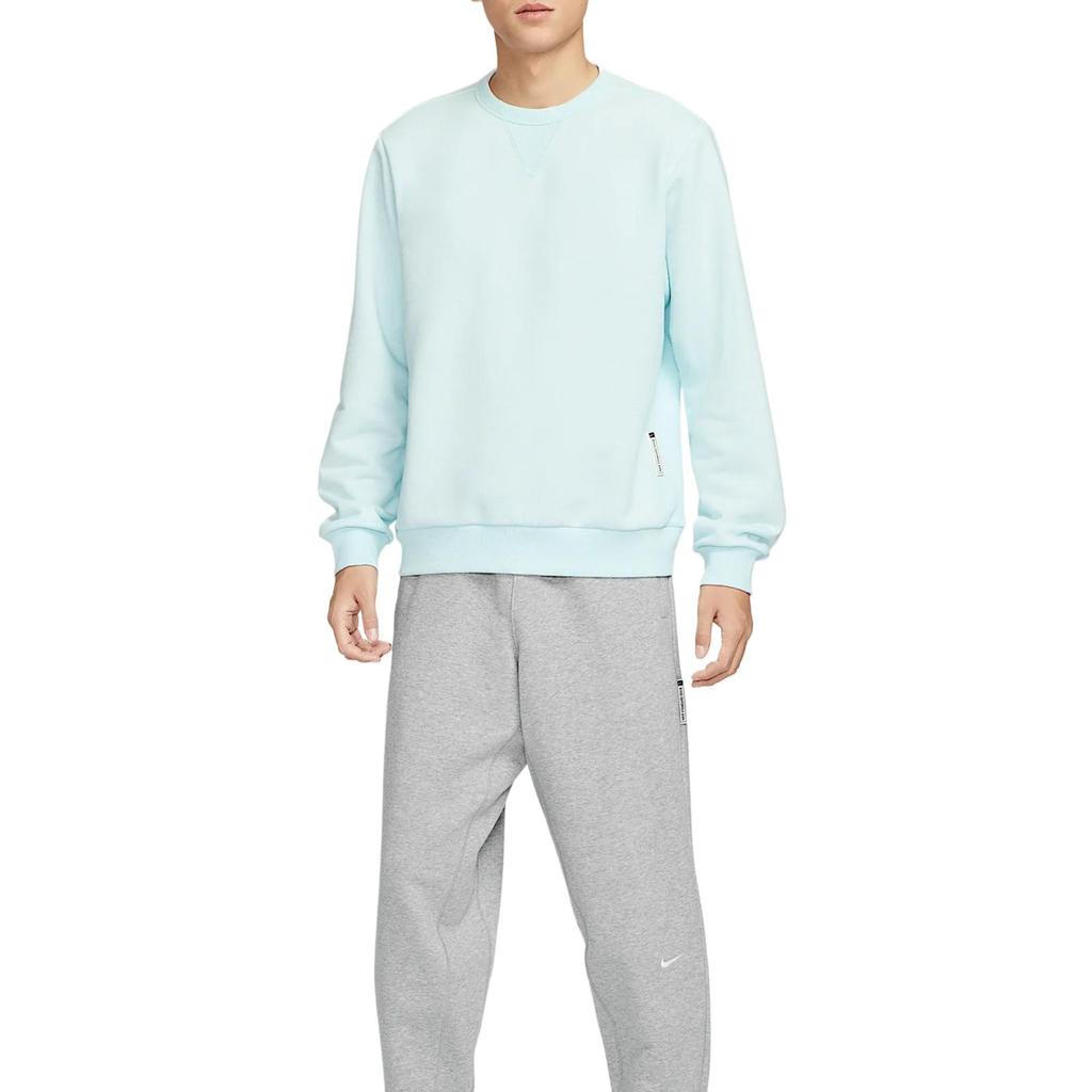 Nike Dri-FIT Standard Issue Quick-Dry Basketball Crewneck Sweatshirt Men Sweatshirt Glacier-Blue Color-Block Light-Ivory FZ0221-474