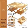 Multi-Layer Bamboo & Wood Folding Storage Rack for Outdoor Camping & Picnics