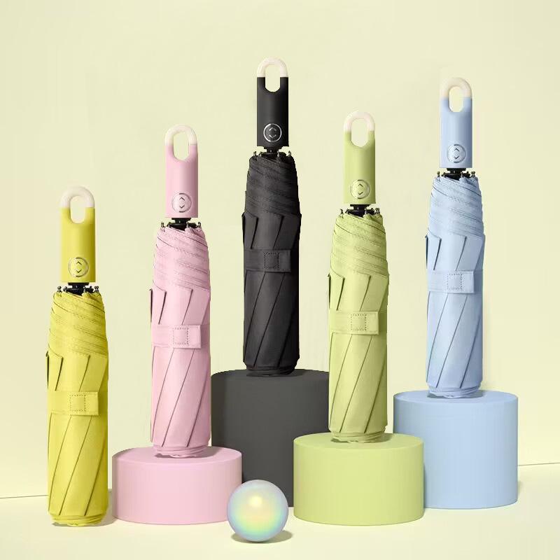 Three-Fold Automatic Donut Hook Umbrella: UV Protection, Sunshade & Rain Shield