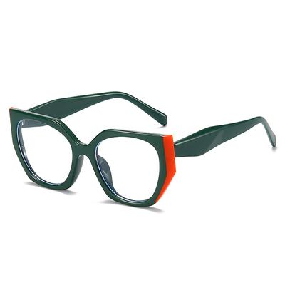 Personalized Cat Eye Flat Mirror Multi-Color Splicing Contrasting Glasses Frame Trendy Decorative Frame