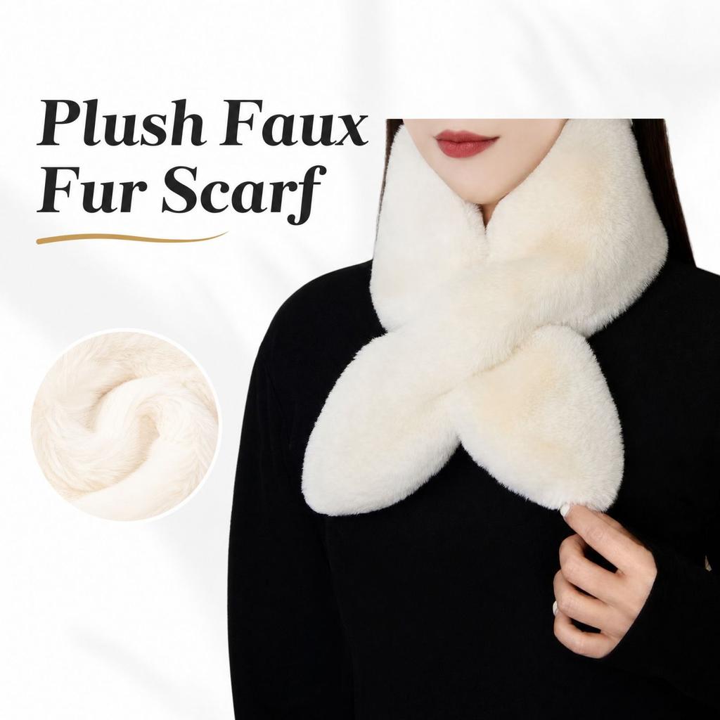 Women's Thick Reversible Neck Warmer Scarf Cross Front Winter Wrap for Cold