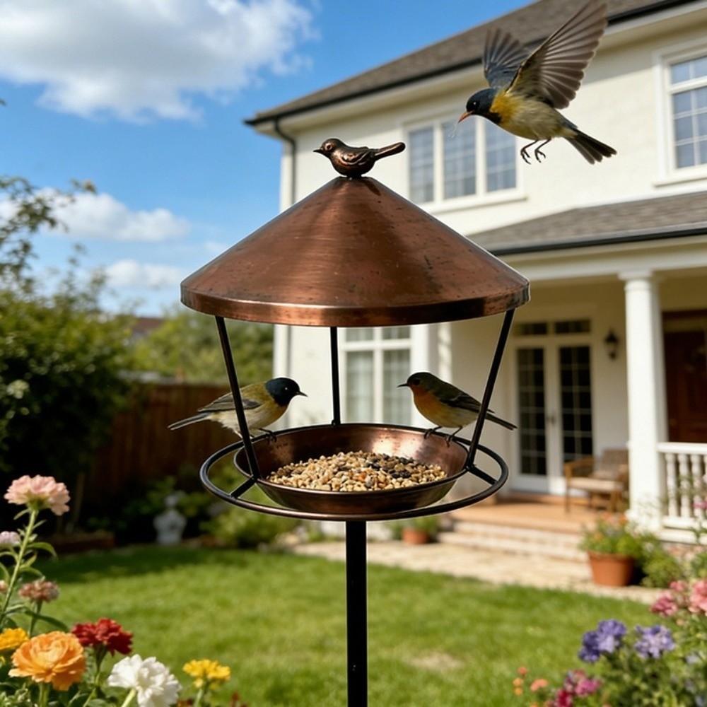 Spill Guard Standing Bird Feeder Anti-Waste Bird Feeder Tray  For Drinking Showering