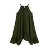 Spring Summer Sleeveless Pleated Halter Vacation Dress for Women