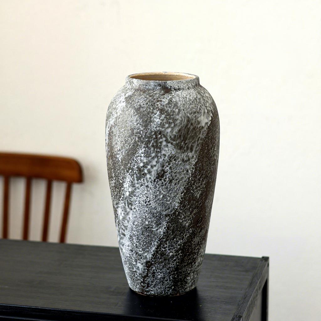 French Retro Wabi-Sabi Style High-End Ceramic Vase Jingdezhen Pot Living/Dining/Bedroom/Office Flower Arrangement Decor Dried