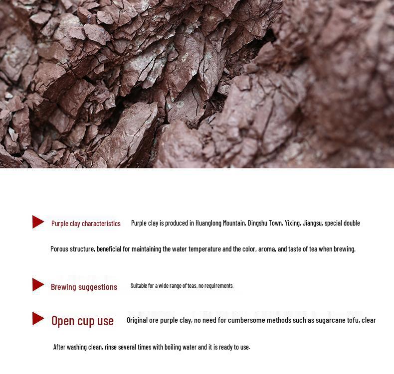 Yixing Handmade Purple Clay Tea Cup with Lid, Large Capacity, Bamboo Design