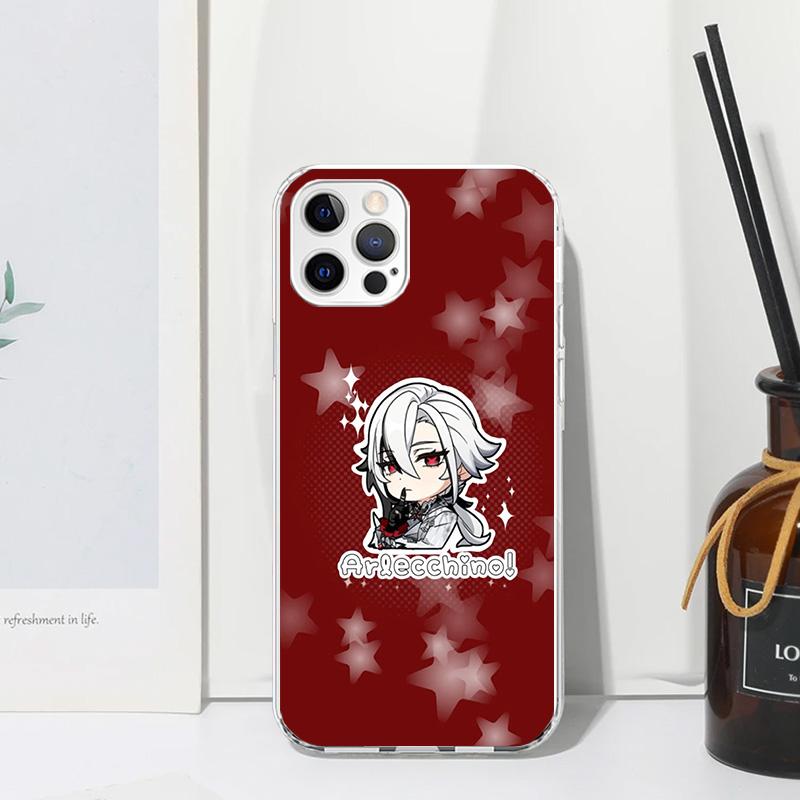 

Чехол для телефона Arlecchino Genshin Impact Для iPhone 17 Air 16 15 Plus 16E 14 Pro Max 13 Mini 12 11 7 8 SE Fundas Мягкая задняя крышка 17 iPhone 16E