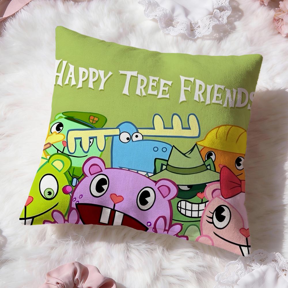 Anime H-Happy Tree Friends Kissenbezug Premium Komfort Wendbarer Kissenbezug -Zwei-in-Eins-Design für jeden Raum & Autoinnenraum