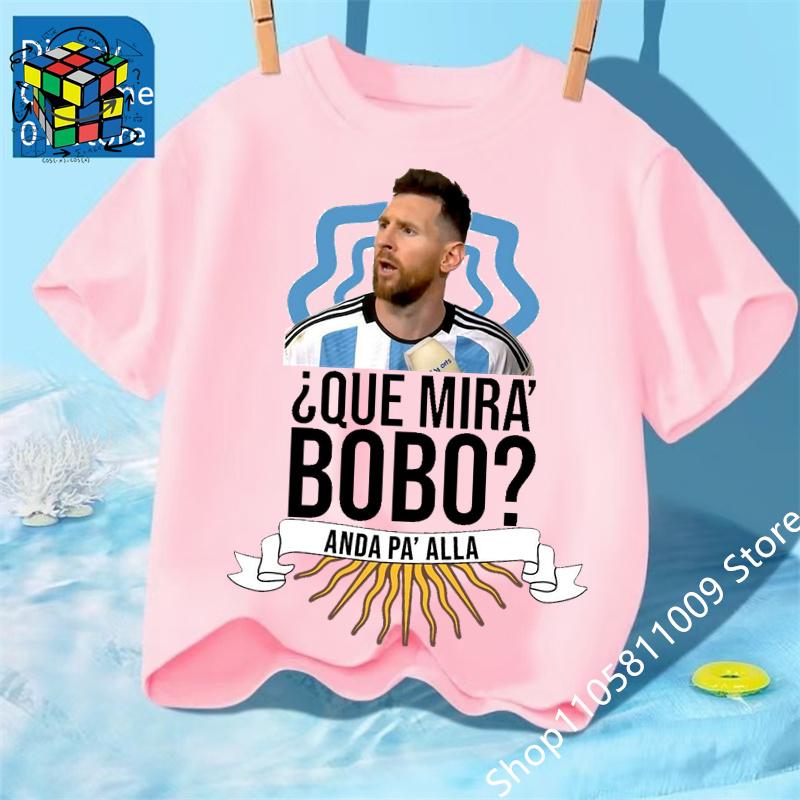 Messi Fußball für 4-14 Jahre Sommer 2026 Kinderkleidung Coole T-Shirts für Kinder Stich Jungen Kinderbekleidung