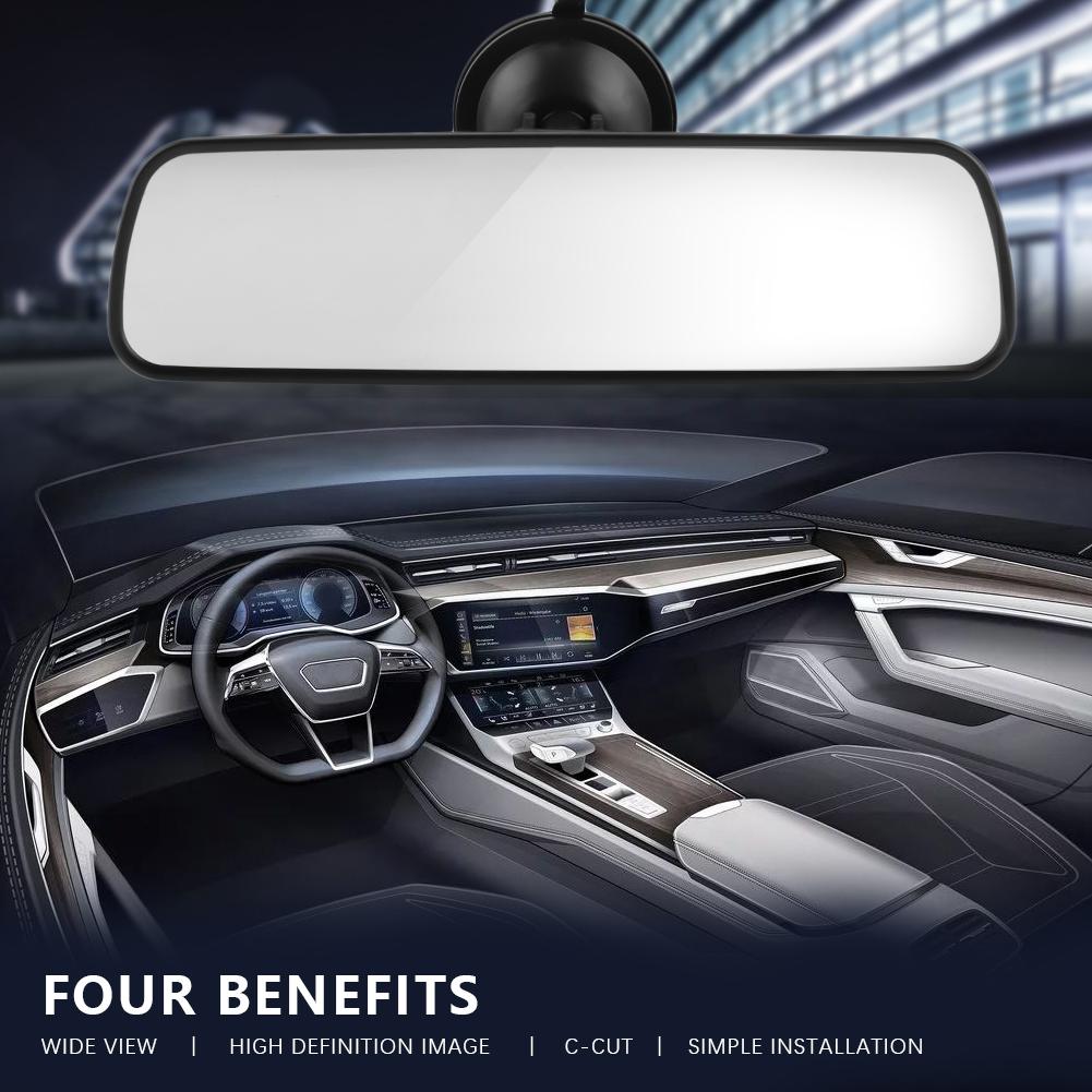24.8*7cm Car Front Windshield Rearview Mirror with Suction Cup Mount Interior Accessory