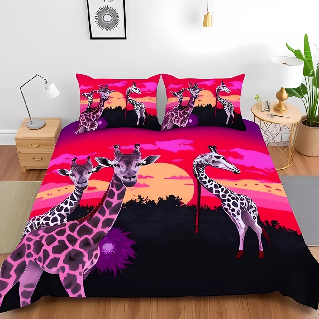 Lovely Girafe Soft Duvet Cover Children's Favorite Girafe Quen Comfortable Quilt Cover Girafe Lovers Gift Bed Decoration Warm plus Comfortable