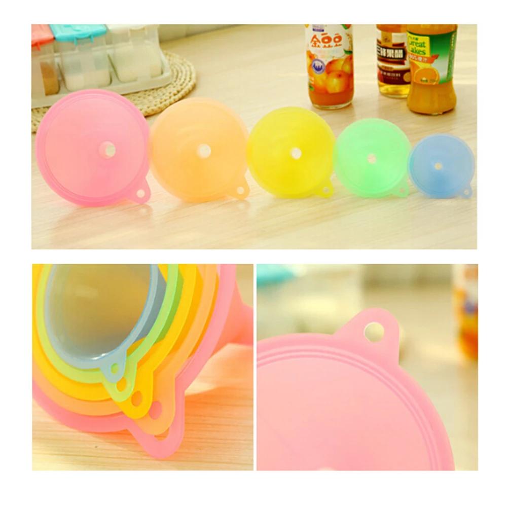 Kitchen Items Pinkycolor Translucent 5pcs/set Kitchen Mini Funnel Bar Wine Flask Funnels Food-grade Material