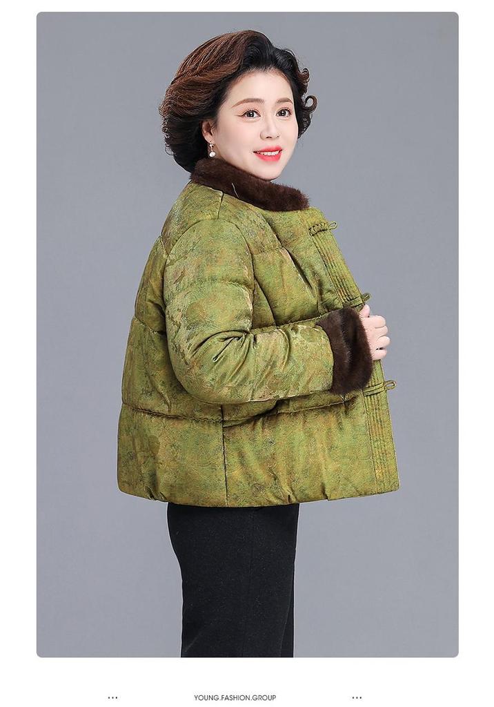 2025 Stylish Winter Cotton Jacket for Middle-Aged and Elderly Women - New Chinese Style, Fashionable and Warm.