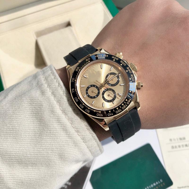 Lao Jia Di Na Men's Luminous Water Ghost Three-Eye Six-Needle Automatic Mechanical Chronograph Watch
