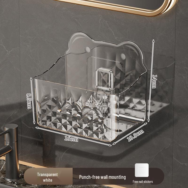 PET Tissue Box: Wall-Mountable, No-Punch Design for Kitchen, Bathroom, Living Room, and Bedroom. прозрачный белый