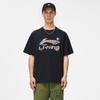 Li-Ning Hand-Painted Large Logo Print Loose Comfortable Versatile Short Sleeve T-Shirt Men Tops Black AHSU745-1