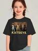 Retro Vintage KATSEYE Katseye TShirt Boys Girls Cotton Short Sleeve Fashion Cute Kids Tshirt Girl Y2K Tops Childrens Clothing