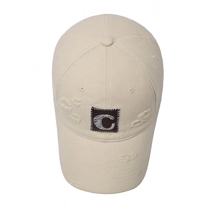 Ripped Patch Soft Top Big Brim Baseball Cap Fashion Casual Shade Cap Men And Women