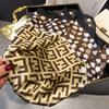 68Cm Checked Letter Printed Scarf Women'S New Spring And Summer Imitation Silk Square Scarf High-End Versatile Shawl Headscarf