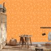 Autumn Symbols Wallpaper Gold and Cream for Living Room and Bedroom 50x1000