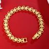 Luxury 24K 9999 Pure Gold Real Gold Women's Hollow Love Bracelet Fashion Vintage Buckle Bracelet