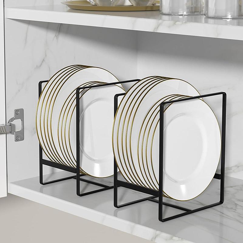 1Pc Kitchen Cabinet Plate Storage Countertop Dish Rack Drawer Dinner Plate Partition Drain Rack Layered Storage Rack Accessories