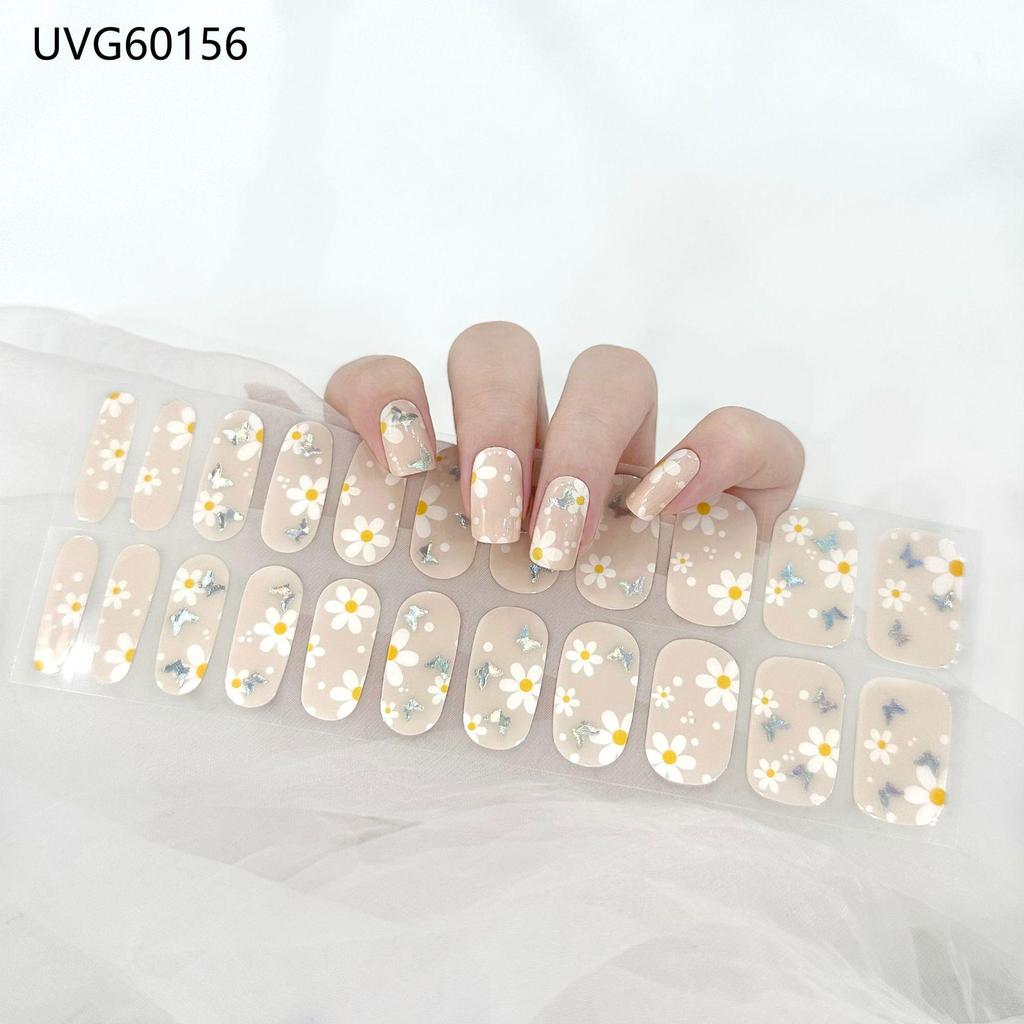 Transparent Nude UV Gel Nail Art Stickers: Semi-Cured, Semi-Baked Manicure Sheets